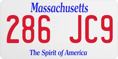 MA license plate 286JC9