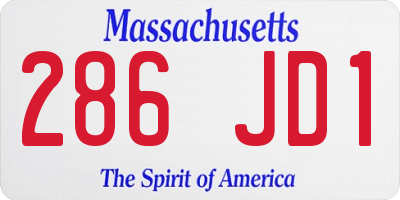 MA license plate 286JD1