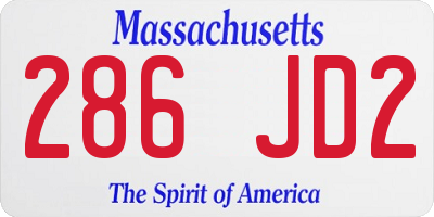 MA license plate 286JD2
