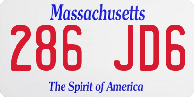 MA license plate 286JD6