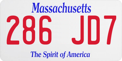 MA license plate 286JD7