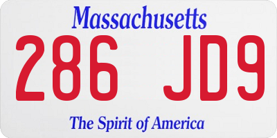 MA license plate 286JD9