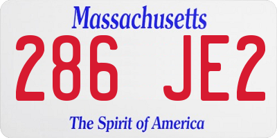 MA license plate 286JE2