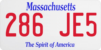 MA license plate 286JE5