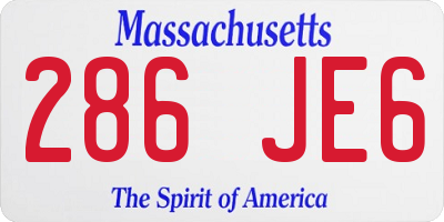MA license plate 286JE6