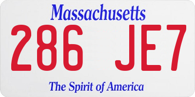 MA license plate 286JE7