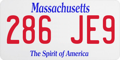 MA license plate 286JE9
