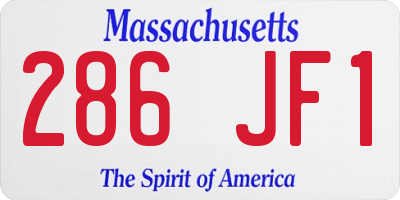 MA license plate 286JF1