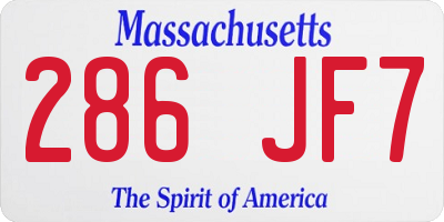 MA license plate 286JF7