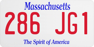 MA license plate 286JG1