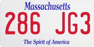 MA license plate 286JG3