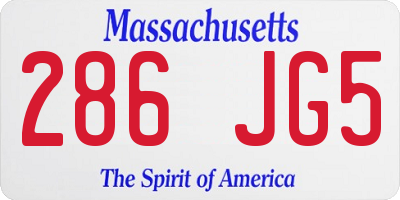 MA license plate 286JG5