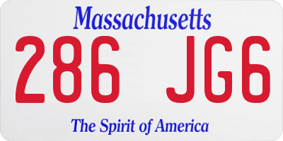 MA license plate 286JG6