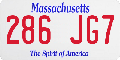 MA license plate 286JG7