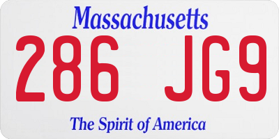 MA license plate 286JG9