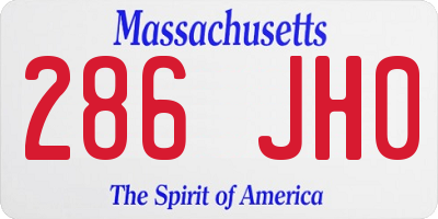 MA license plate 286JH0