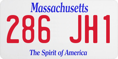 MA license plate 286JH1