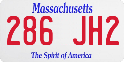 MA license plate 286JH2