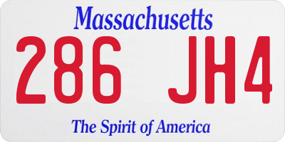MA license plate 286JH4