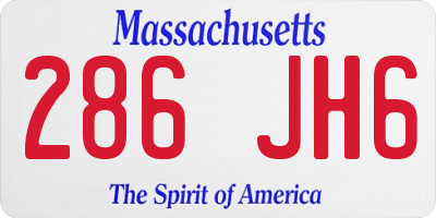 MA license plate 286JH6