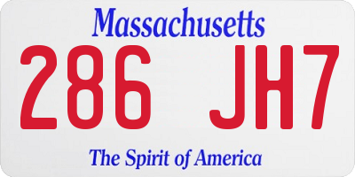 MA license plate 286JH7