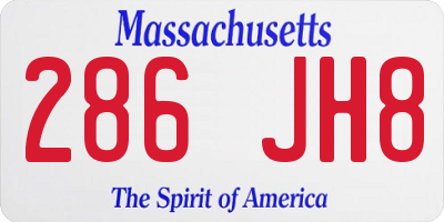 MA license plate 286JH8