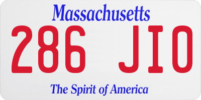MA license plate 286JI0