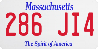 MA license plate 286JI4