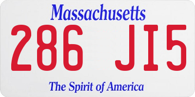 MA license plate 286JI5