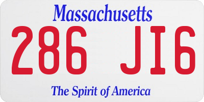 MA license plate 286JI6