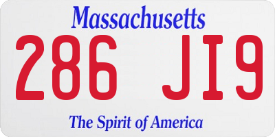 MA license plate 286JI9