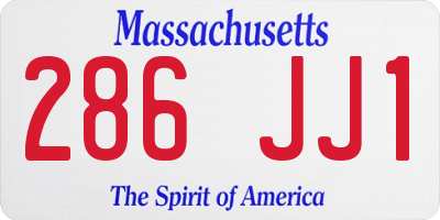 MA license plate 286JJ1