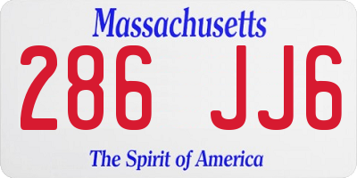 MA license plate 286JJ6