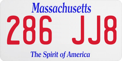MA license plate 286JJ8