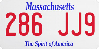 MA license plate 286JJ9
