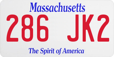 MA license plate 286JK2