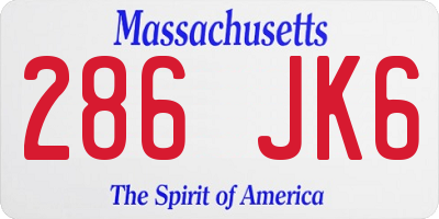 MA license plate 286JK6