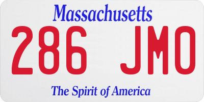 MA license plate 286JM0