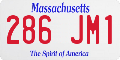 MA license plate 286JM1