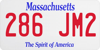 MA license plate 286JM2