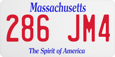 MA license plate 286JM4