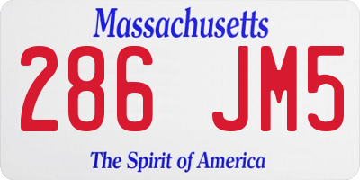 MA license plate 286JM5