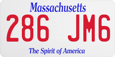 MA license plate 286JM6