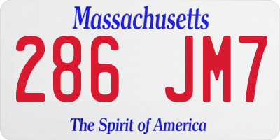 MA license plate 286JM7