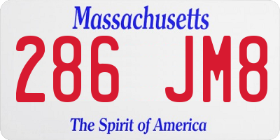 MA license plate 286JM8