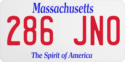 MA license plate 286JN0