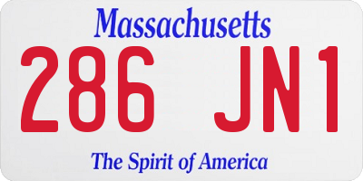 MA license plate 286JN1