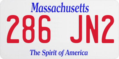 MA license plate 286JN2