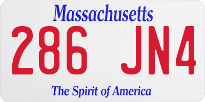 MA license plate 286JN4