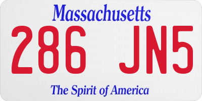 MA license plate 286JN5